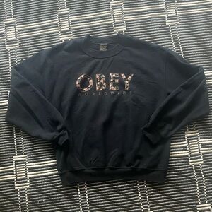 Obey Black Crewneck with Logo